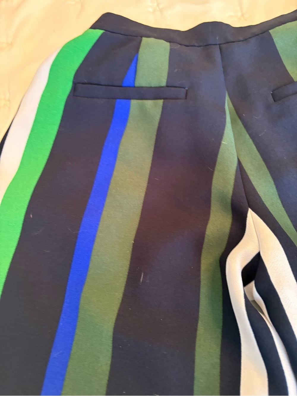 Banana Republic Striped Chinos in Navy, Green & White - Picture 3 of 10